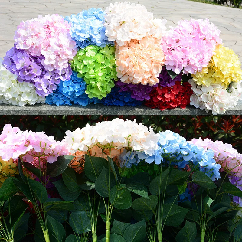 Hot Selling 50cm Hydrangea 7 Heads Bunch Faux hydrangea For Home Decoration Wedding Hydrangea Artificial Flowers