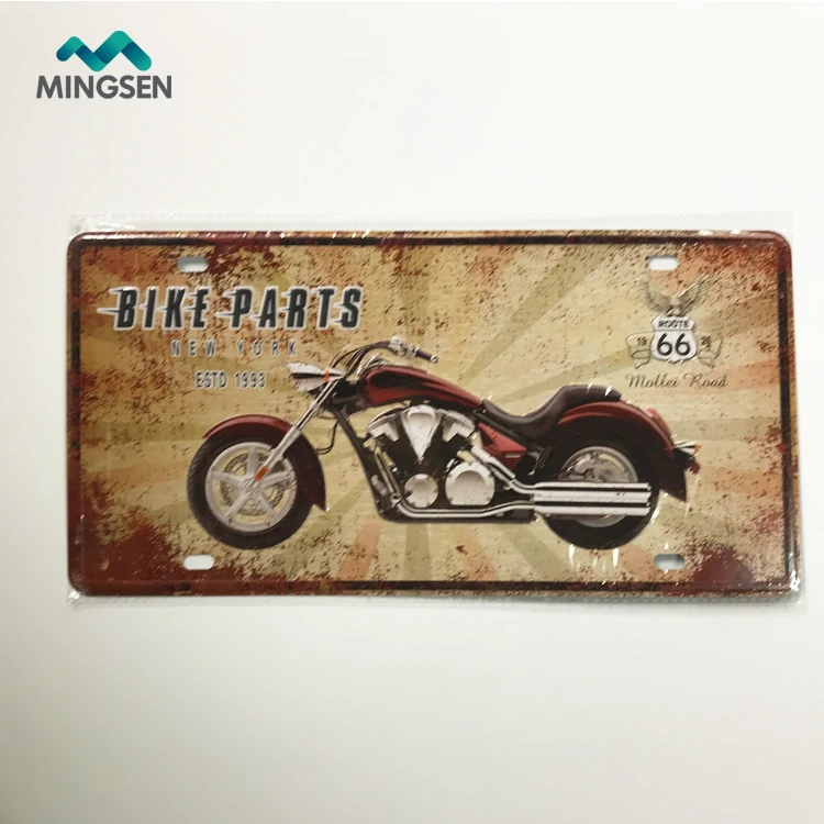 custom made tin metal advertising printing US flag car license plate