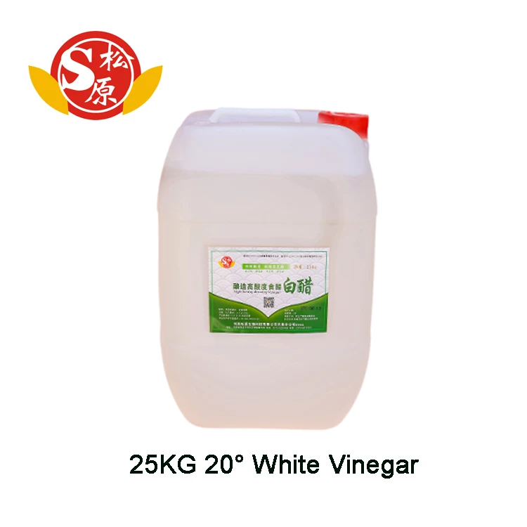 25 KG drum 20% distrilled organic  fermented white  vinegar manufacturer
