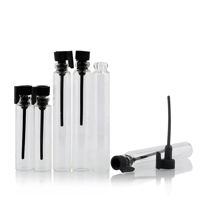 Mini Empty Laboratory Fragrance Packing Test Tube Trial Small Sample Vials Glass Perfume Bottles 1Ml 2Ml