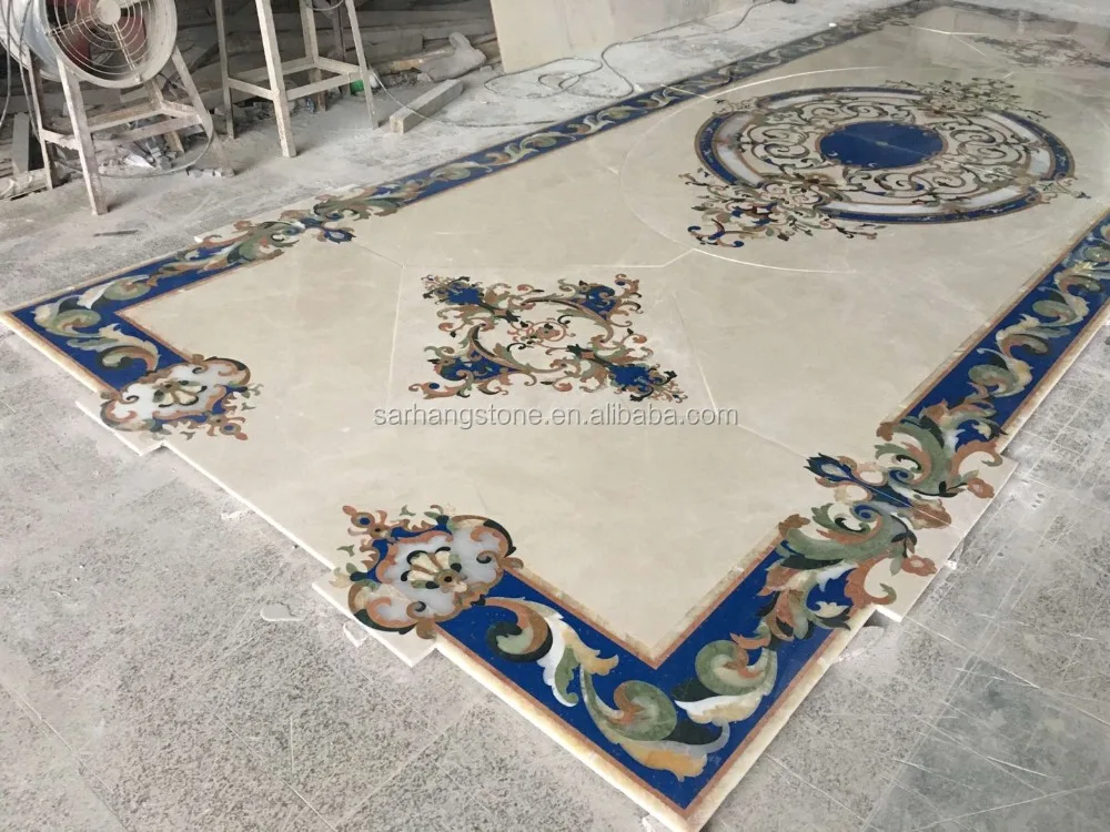 
Waterjet marble Floor Medallion pattern design 