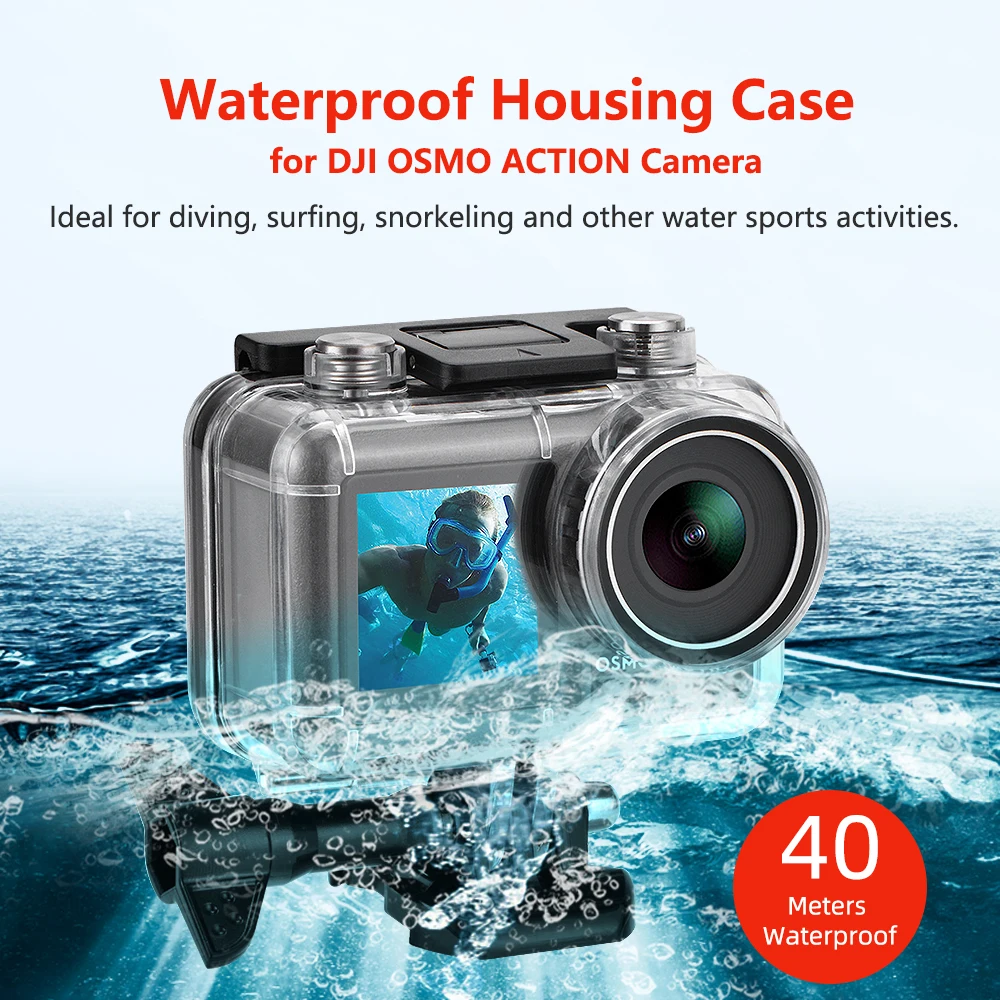  Водонепроницаемый корпус Kingma 40 м для экшн-камеры DJI OSMO с винтом и быстроразъемным