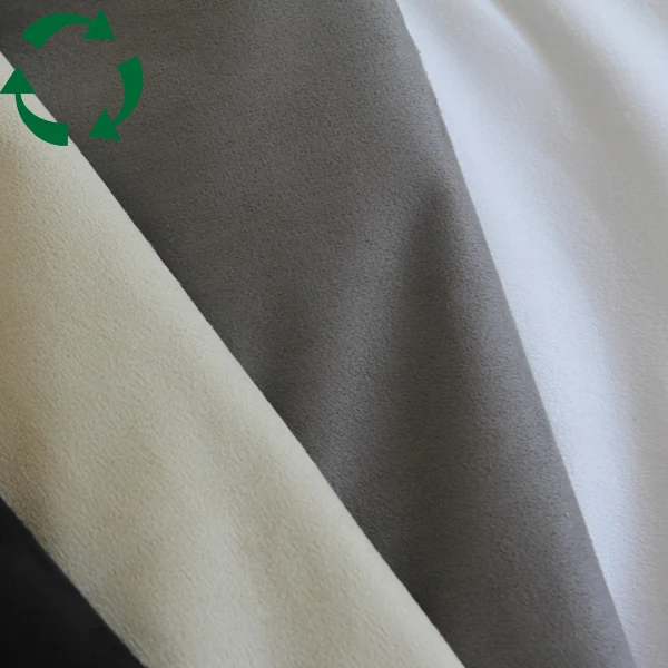China direct factory recycled polyester faux suede leather fabric