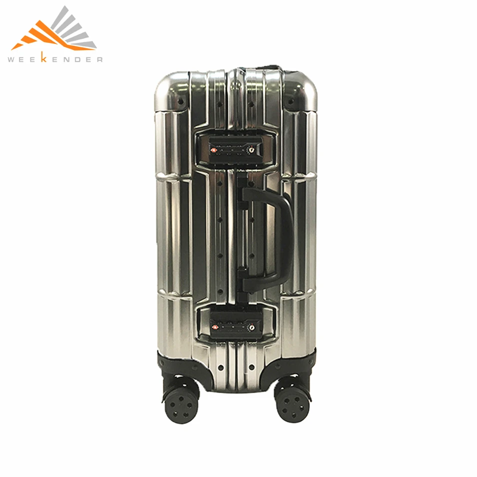 ODM OEM Telescopic Handle Custom Trolley Luggage Aluminum Suitcase With TSA Lock