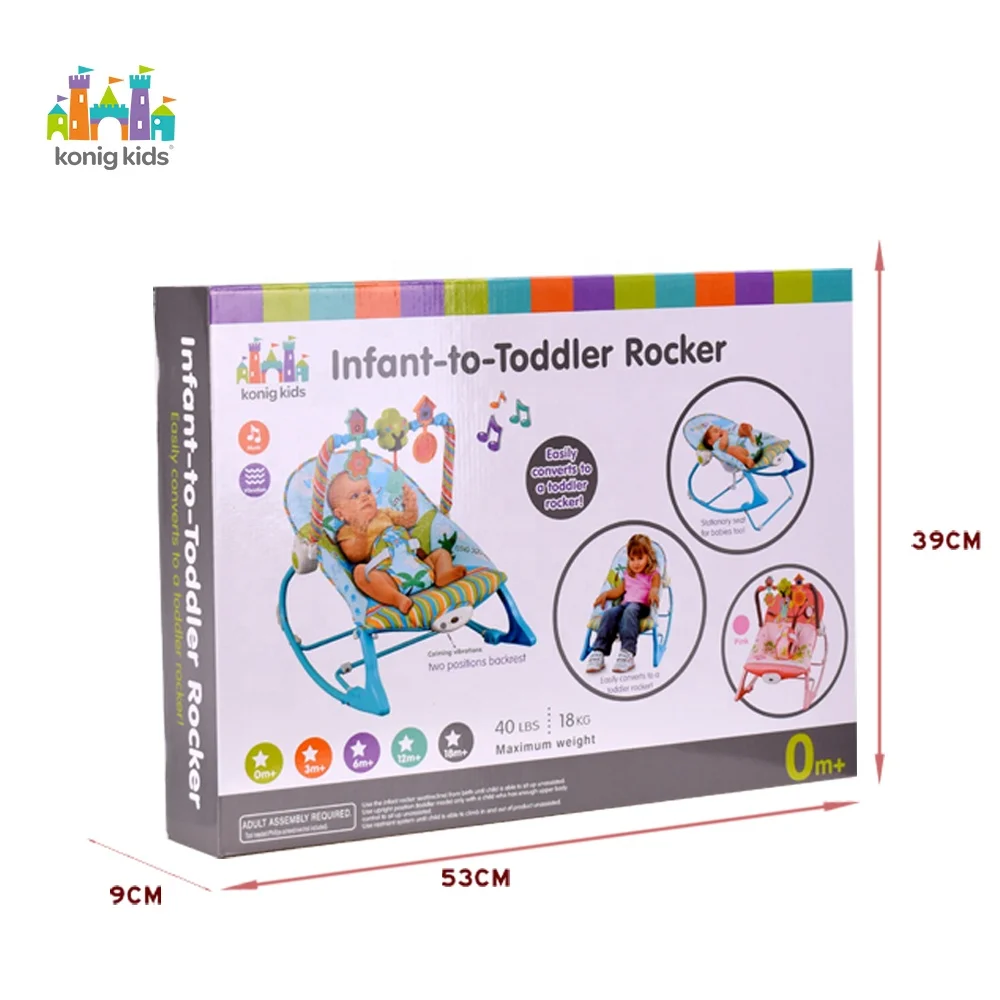 
Konig Kids Safety Rocker Chair Vibrator Musical Baby Bouncer For Infants 