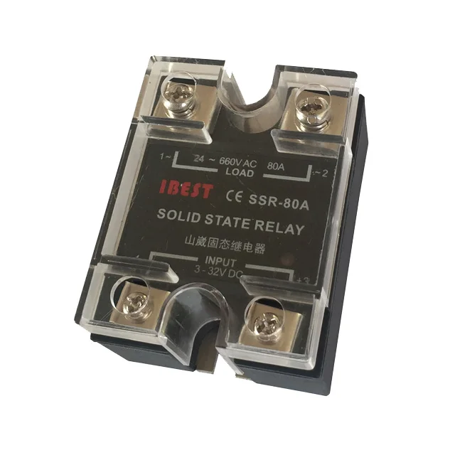 50A Single Phase AC DC Solid State Relay SSR-50A DC5V/3-32V Control AC220V/380V/480V/660V Manufacturer CE Approved (IBEST)