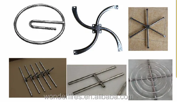 Outdoor Stainless Steel Natural Gas or LP Fire Pit Ring Burner and Flat Pan Kit with Electronic ignition System