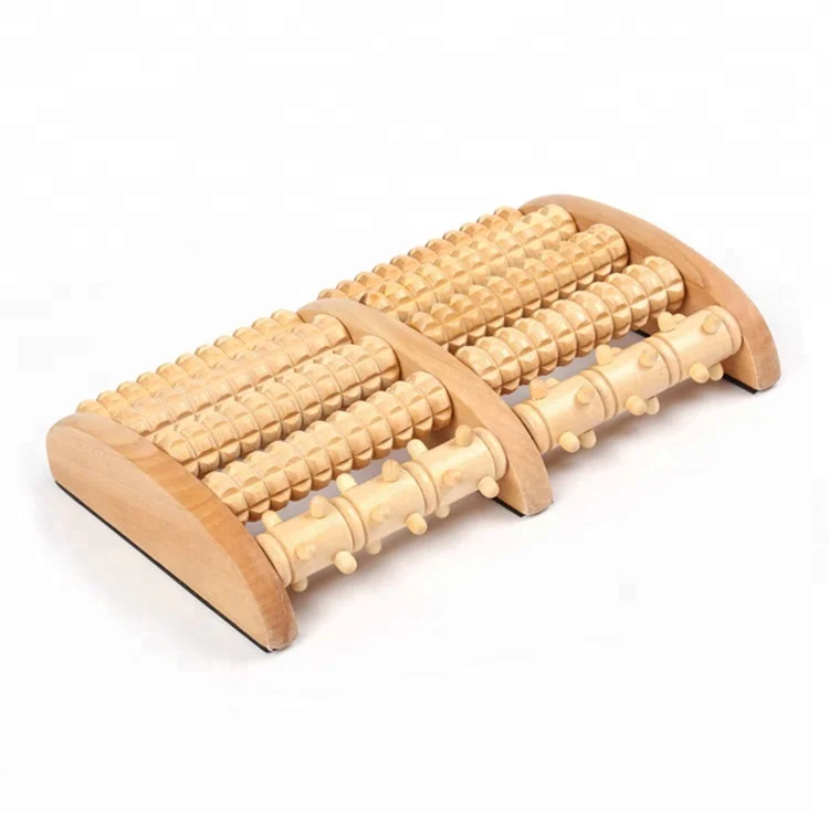 5Row Wood Foot Massager for feet Wooden Roller