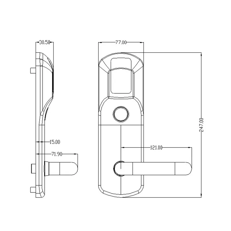 High Security RFID Hotel Lock System Smart Card Key Access Electronic Door Locks with free software