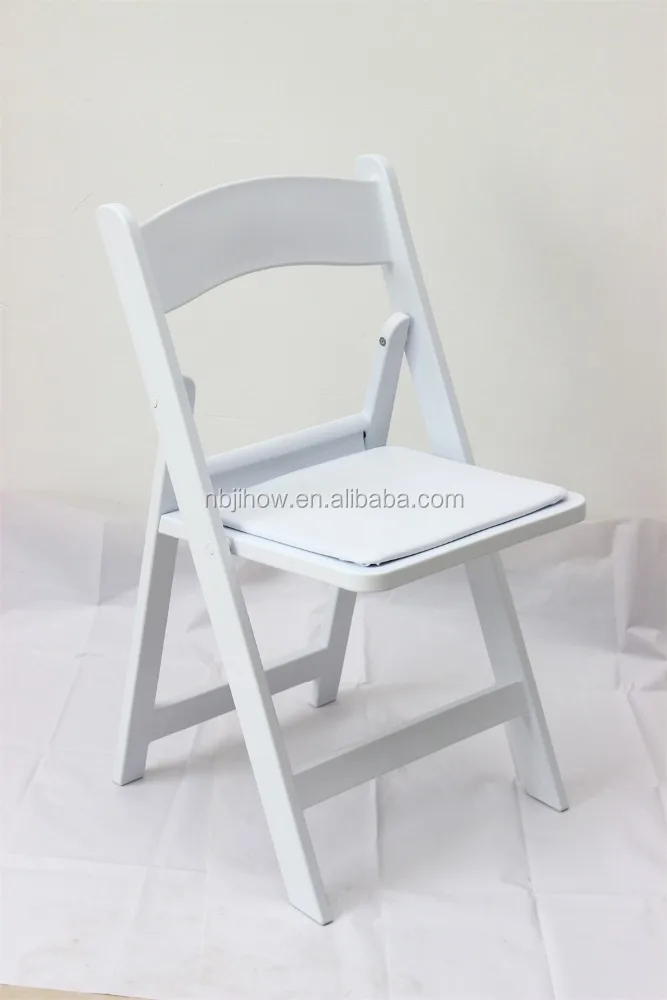 white outdoor wedding padded resin folding chair