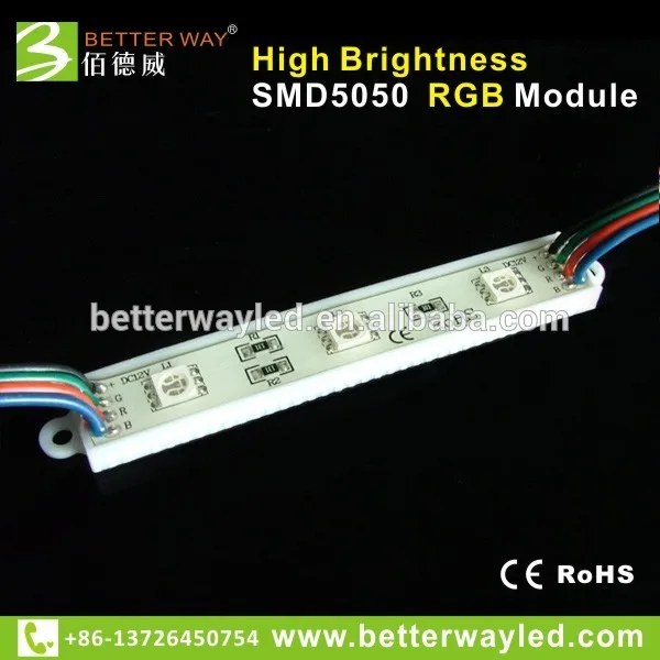светодиодный rgb модули smd 5050 модуль, 3 светодиодов, питание, 0.72w, водонепроницаемый, для письма канала. привело уолкер