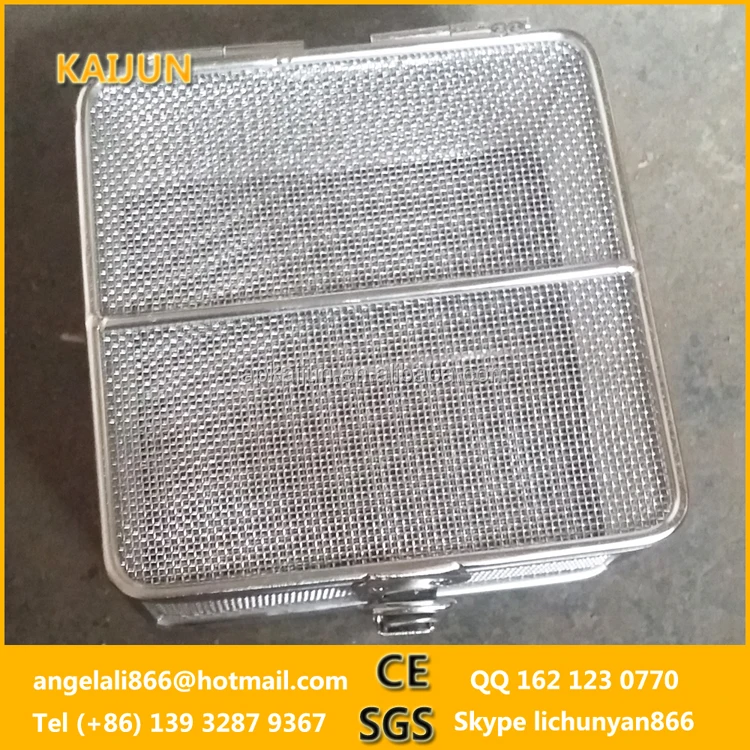 anping customize stainless steel 304 needle cleaning basket / disinfection baskets with cover