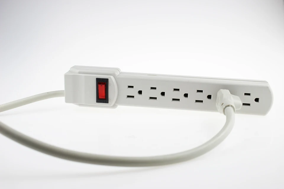 Portable 6 Way Outlet Multiple Led Display Power Extension Socket