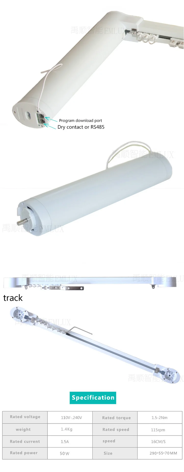 Zigbee control 220V electric curtain motor,The latest foldable track smart home set