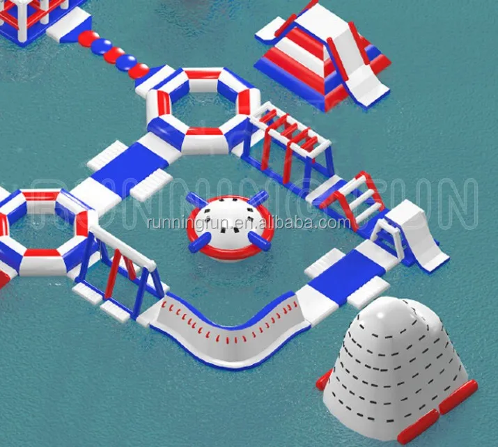 Great Fun Large Inflatable Floating Water Park Aquatic Sport Amusement Park For Summer Water Game