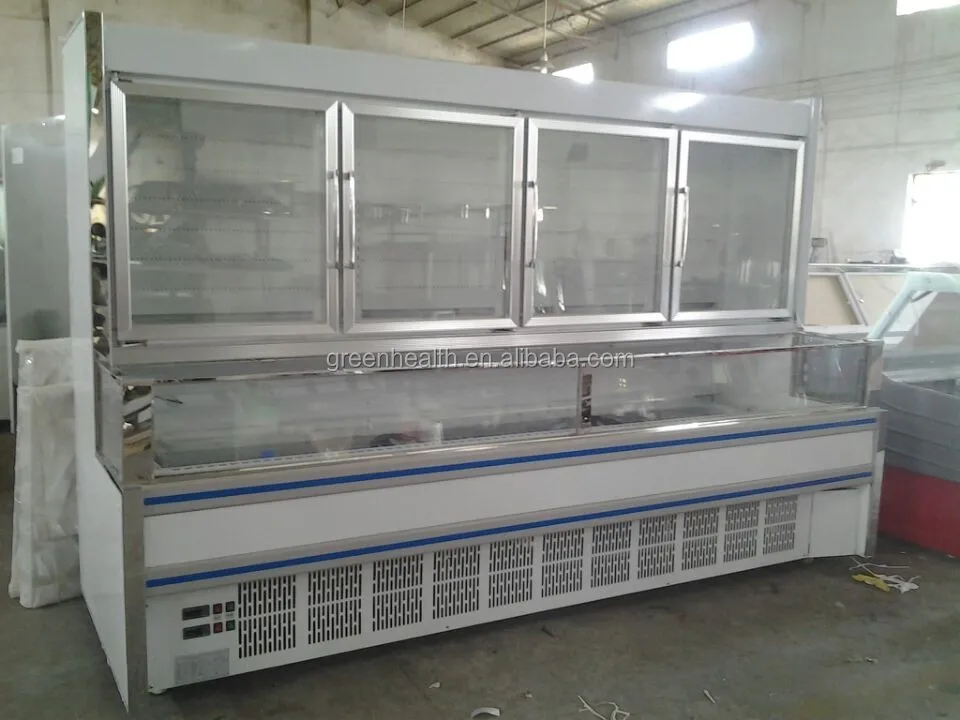 Upright Double Door Freezer Combi Box, Ice Cream Freezer, Supermarket Freezing Showcase Ice Machines CE Multi Icecream Freezer
