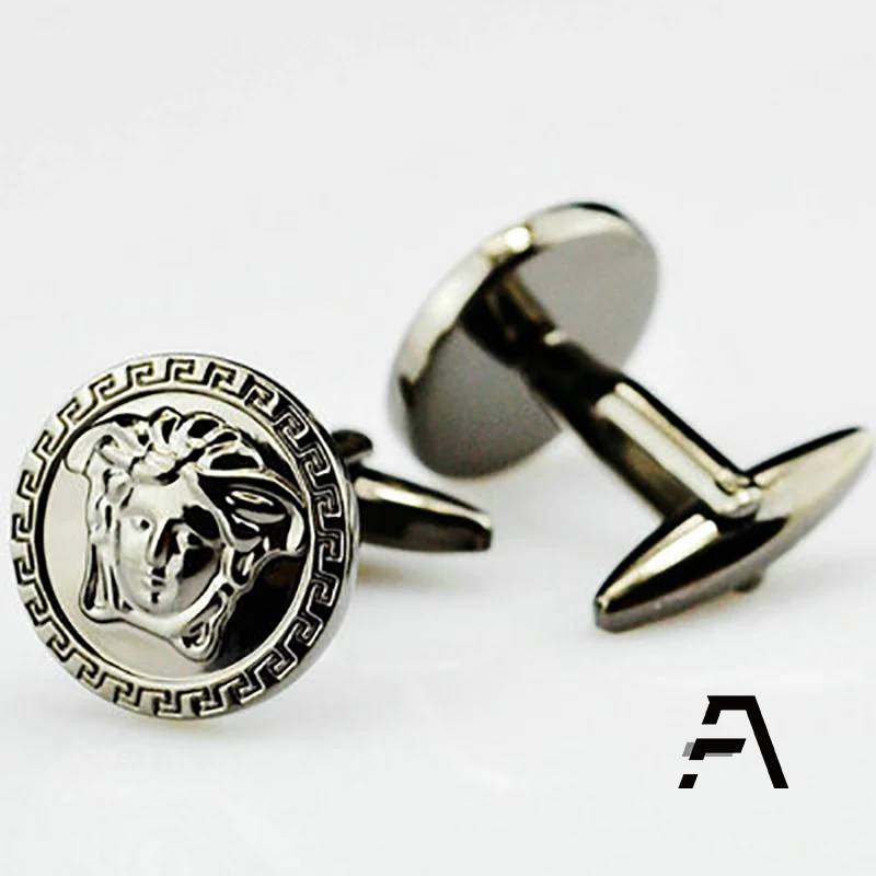 Золотые женские запонки со змеиным ворсом