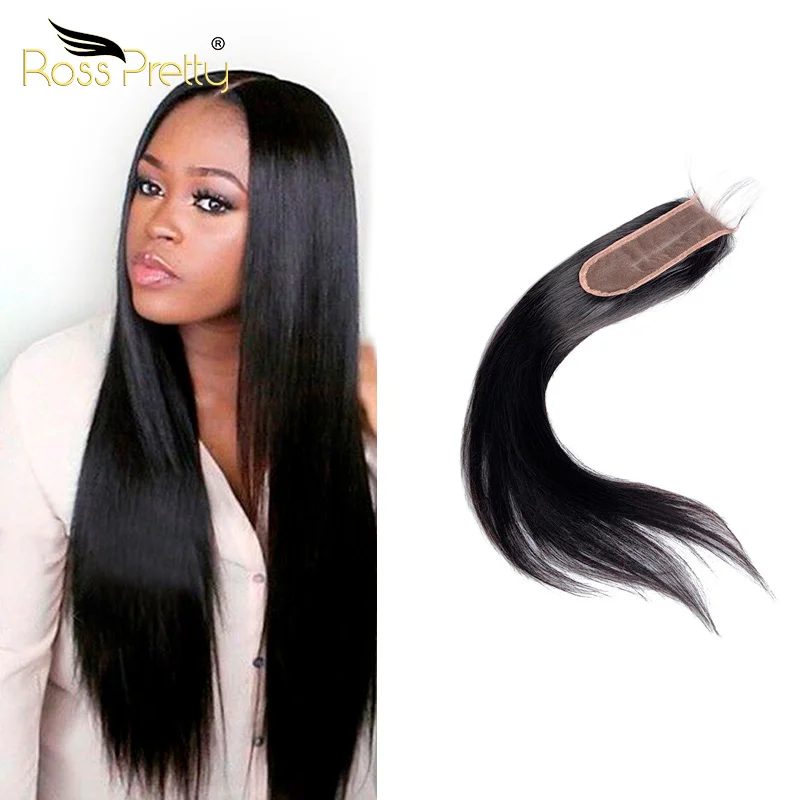 Ross Pretty Human Hair Best Price 14-20inch Bone Straight Hair With Closure Burmese Straight Hair 2x6 Closure