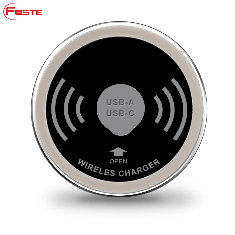 
FT-C20 Wireless Charging Table Wireless Desk Charging Embedded qi Charger for Office Hotel bar table Wireless Charger For phone 