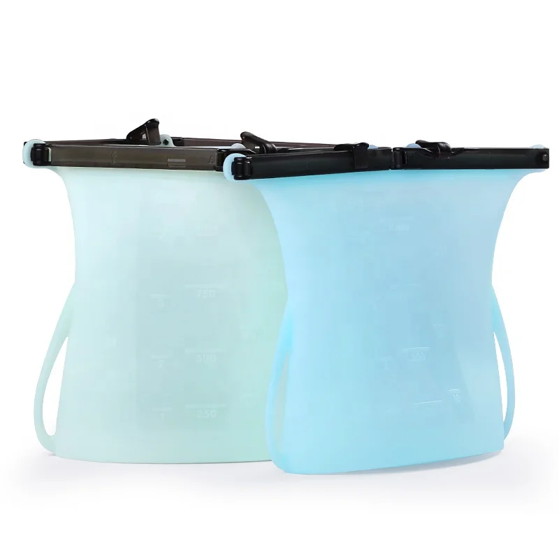 
Amazon 2020 Leakproof BPA Free Large Volume Vacuum Silicone Bag For Food Storage 