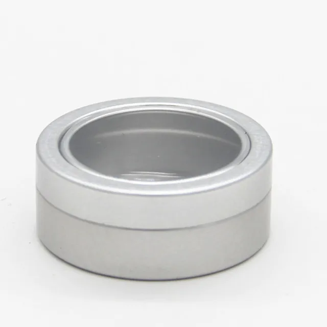 Wholesale black/silver aluminum can, skin cream cosmetic container with skylight Straight edge aluminum can