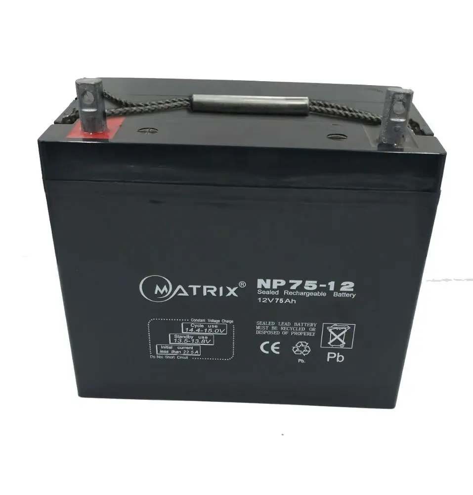 
High quality 12v 75ah capacity stationary agm deep cycle battery prices 