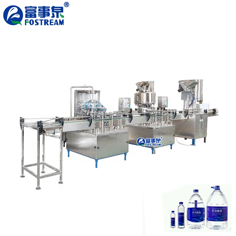 Semi Automatic Linear Type Small Scale Bottle Mineral Spring Water Filling Machine