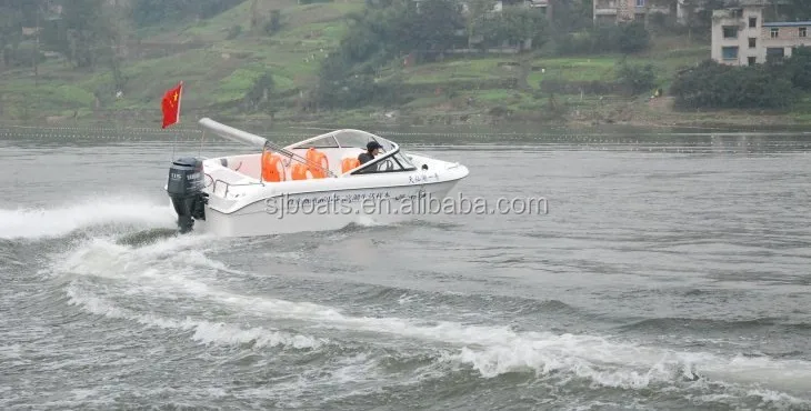 2019 New model SANJ fiberglass high Speed outboard sport boat fuel type fishing passenger boat factory