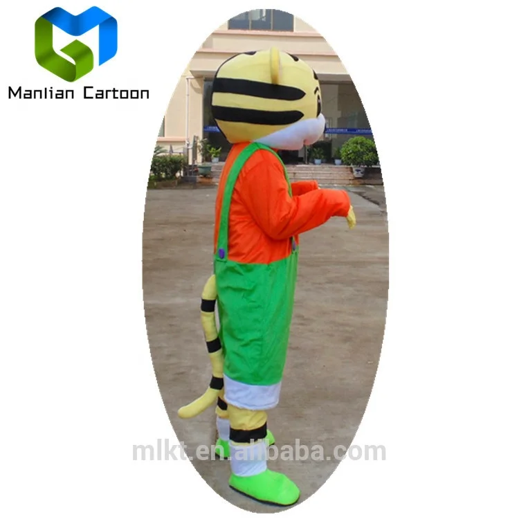 OEM supplier new design adult fur cartoon tiger mascot costumes