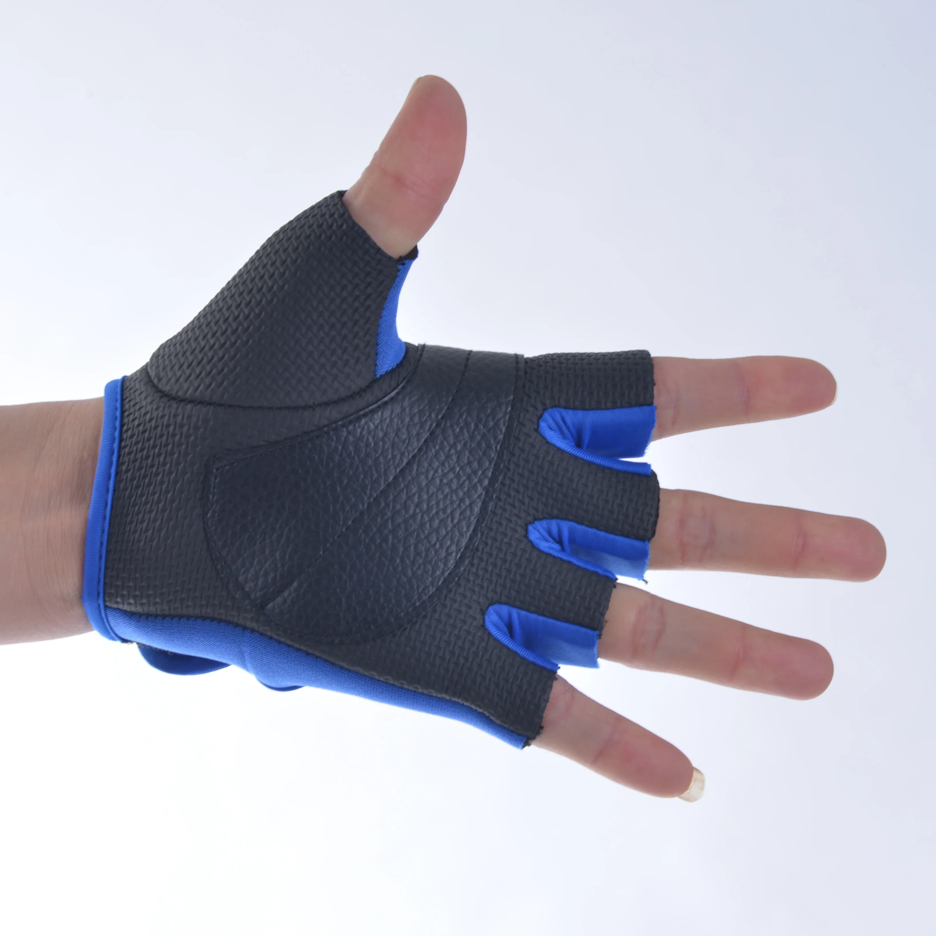 
Custom GYM sport blue neoprene body building fitness gloves 