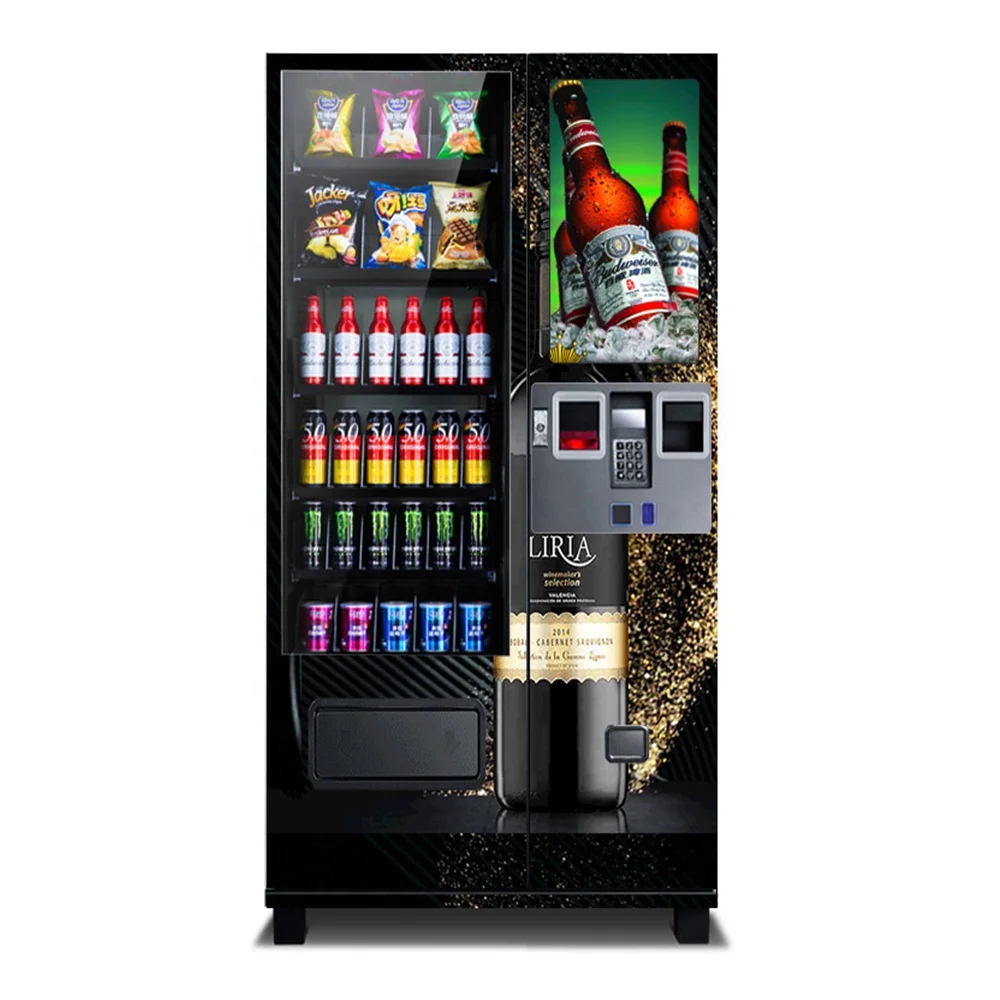 draft beer and snack vending machine with elevator system
