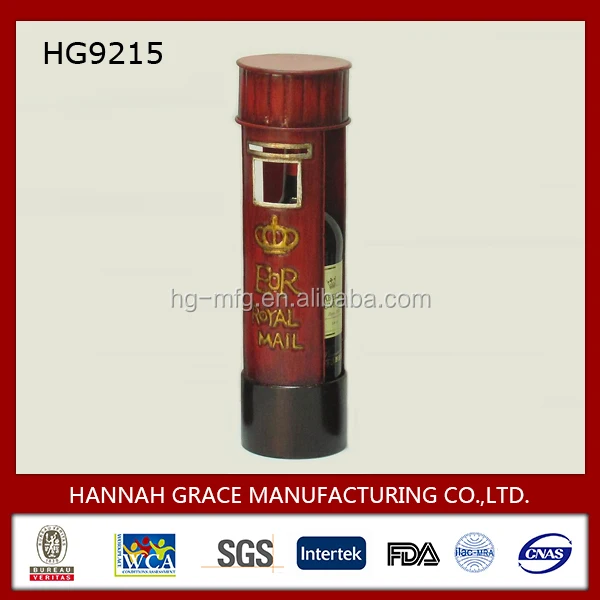 Antique Oiling Machine Feature Metal Single Wine Bottle Holder