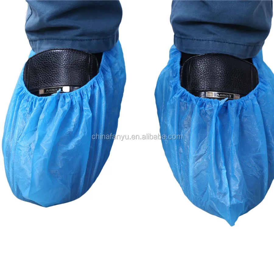 Xiantao Hubei surgical waterproof CPE PE blue plastic shoe cover disposable boot covers