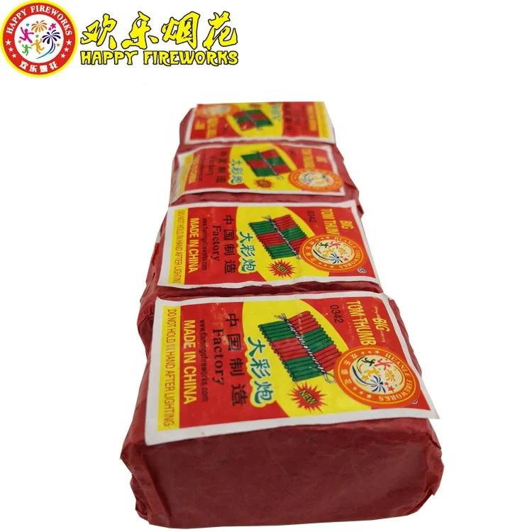 Hot Sale wholesale 0342B big tom thumbs 30S crackers  red colored chinese firecrackers factory pyro fireworks