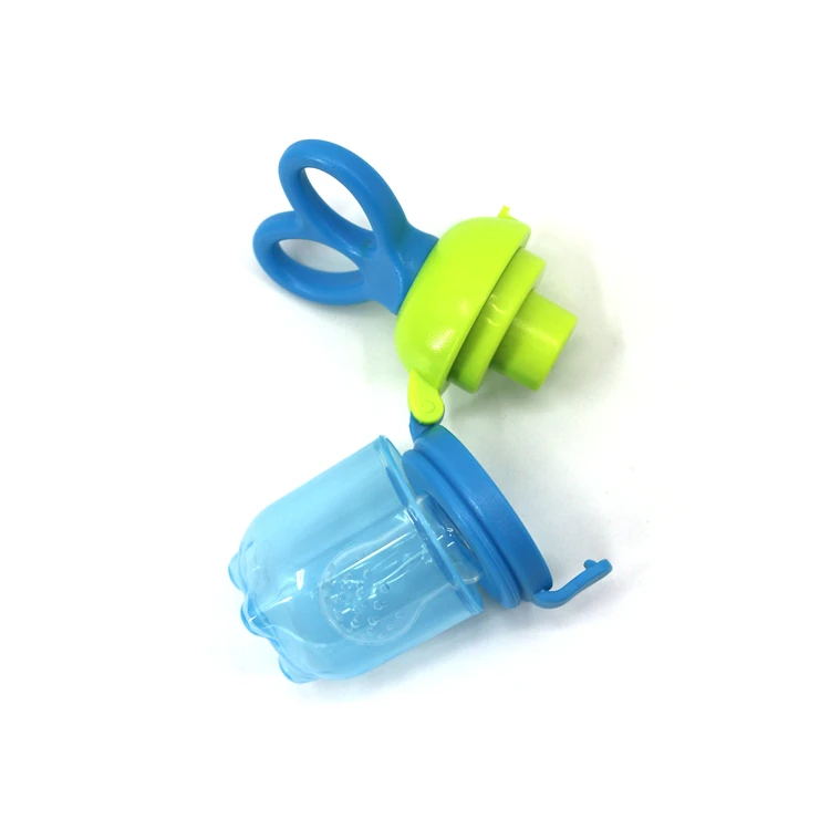 cheap price bpa free silicone material baby fruit food pacifier feeder with cover with box