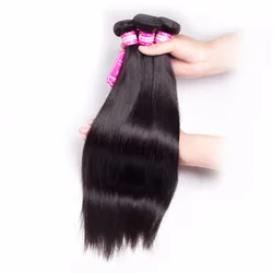 remy brazilian human hair bundles with lace frontals 13*4  real virgin cuticle aligned hair natural black 100% human weaving