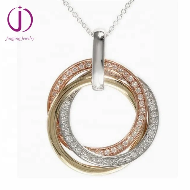 Jingjing factory 925 sterling silver jewelry black plated micro pave cz oval pendant