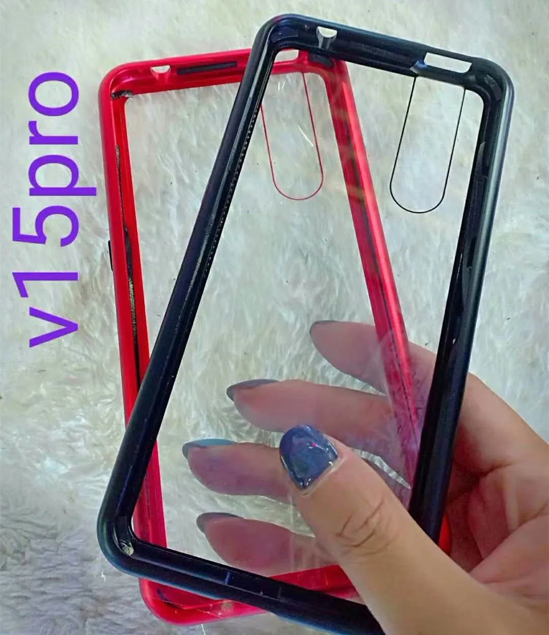 New Arrival Metal Frame 6D Glass Flip Cover Drop Magnetic Phone Case For Vivo V15 Pro Magnetic Bumper Case