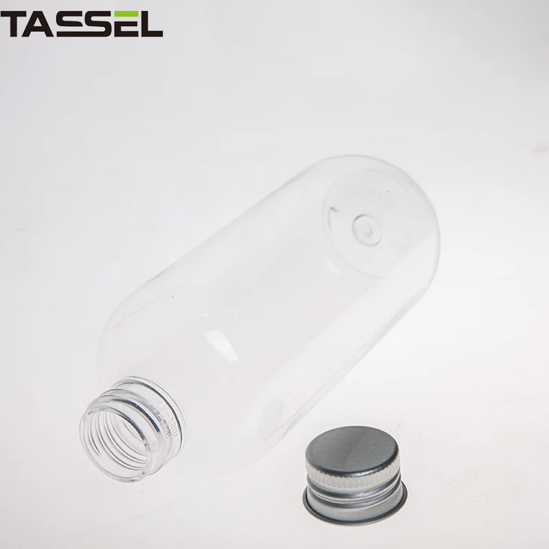 
Round PET Clear Plastic Bottles With Aluminium Screw Cap 