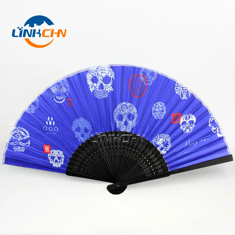 customized summer bamboo black handles hand fan  with your own logo
