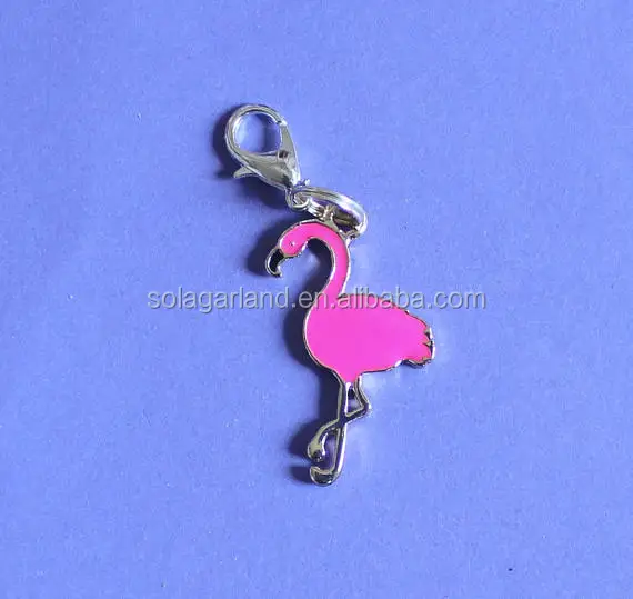29mm*15mm Animal Flamingo Bird Pendant Charms Gold Color Plated Oil Drop Enamel DIY Jewelry Findings Bracelet Charm