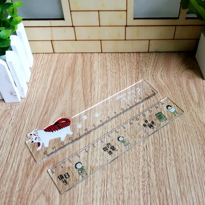 
custom printed laser cutting acrylic plastic ruler for promotion and school 
