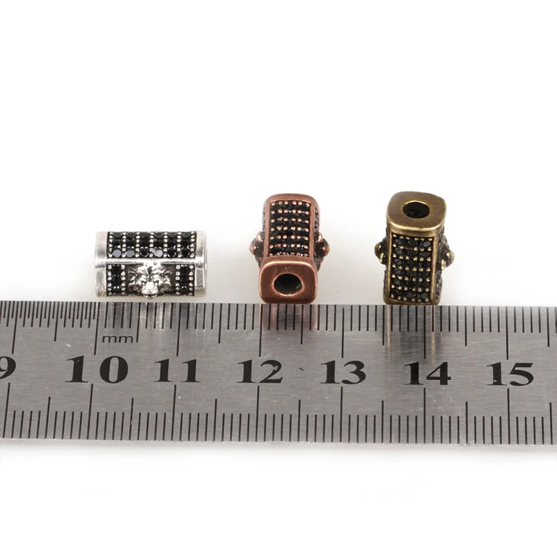 
Fashion with three for bracelets wholesale connector high quality micro pave beads beads for jewelry making metal spacer beads 