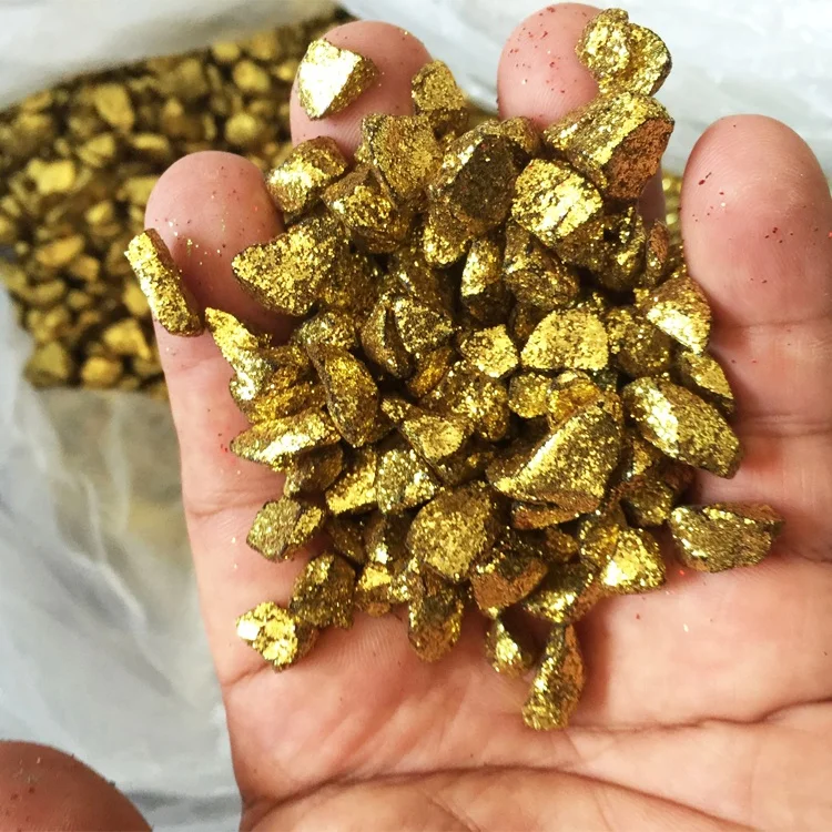 Direct from factory decorative colored crushed yellow glass chips
