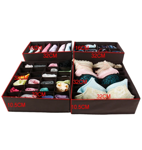 Best quality Durable 24 Cell 6 tiers Wardrobe Bra Underwear Organizer Storage Box Bamboo Ties Box Closet Divider Drawer