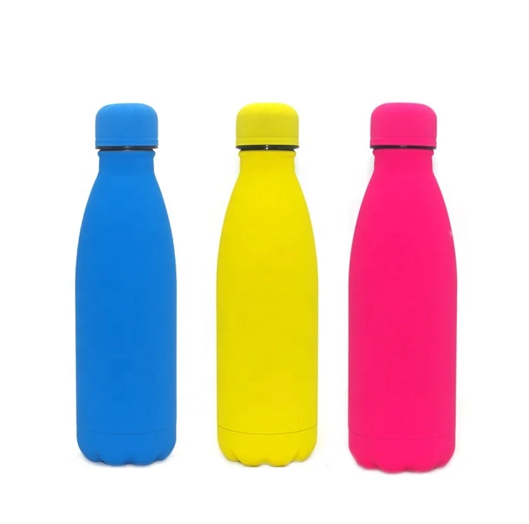 Stainless Steel Water Bottle With Soft Touch Rubber Coated Painting