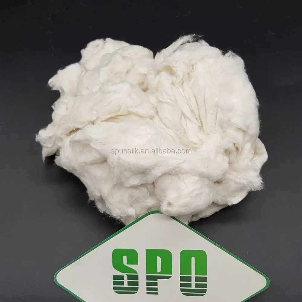 A Grade White 100% Mulberry Waste Silk Noil Fiber With Competitive Price For Filler,Short Fibers Free Samples
