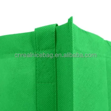 customized big size green plain printing heavy-duty polypropylene non woven fabric shopping tote bag for grocery store