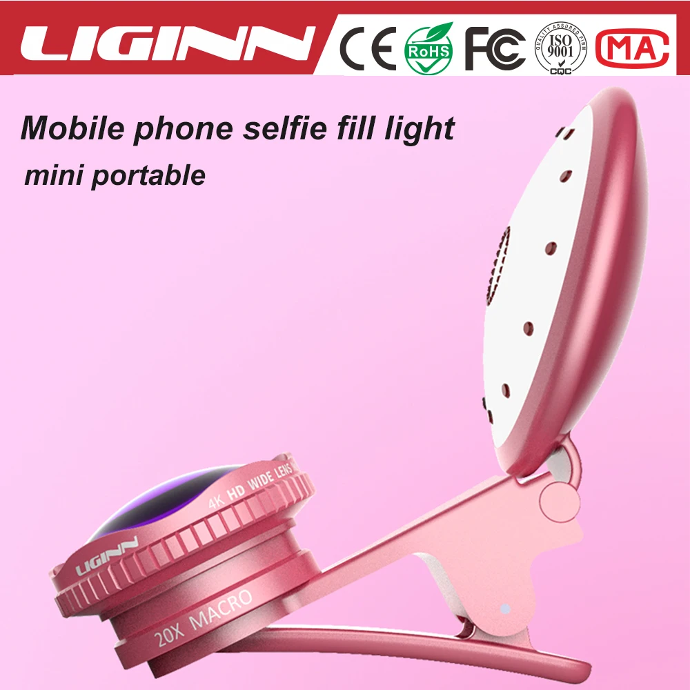 LIGINN Mobile Universal Clip Cell phone lens selfie Flash LED filling light for iphone Android