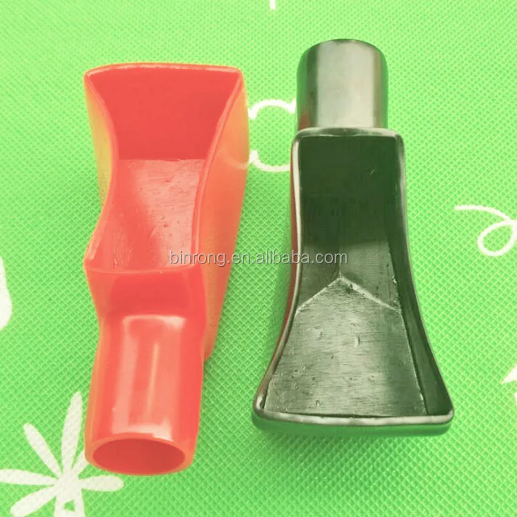 B-006 Car Battery Terminal Cover Black Red PVC Soft Plastic Insulation Boot Sleeve Pair